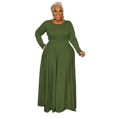 Plus size effen casual tweedelig pak