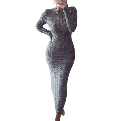 Twisted Long Sleeve Knit Dress