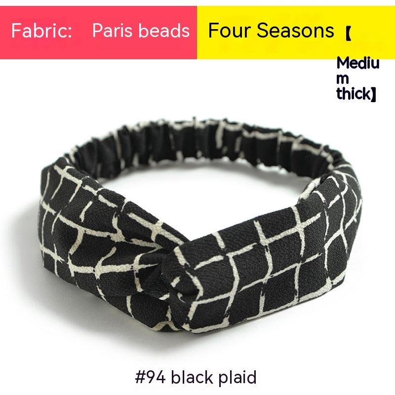 Elastische gekruiste chiffon hoofdband in Boheemse stijl
