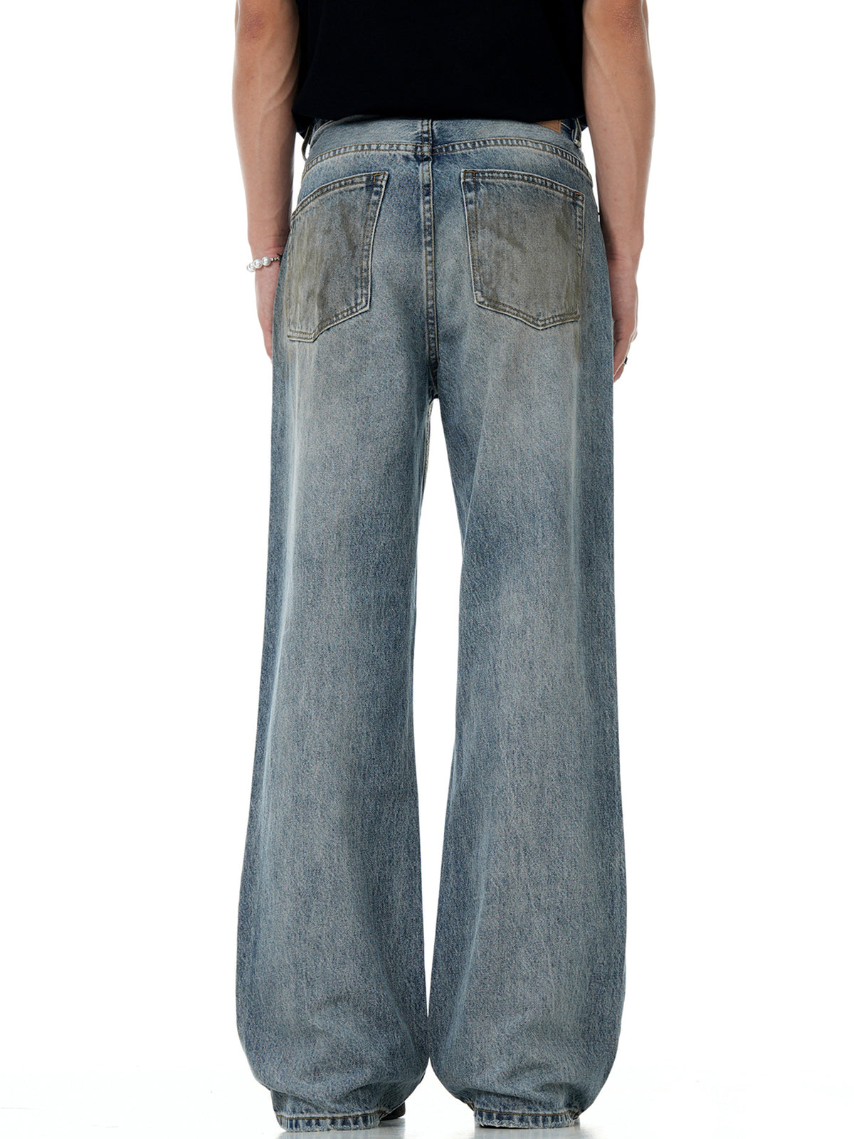 Distressed Bootcut Denim Jeans