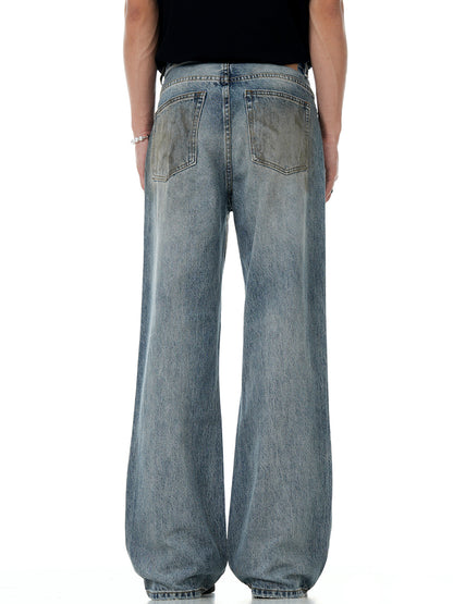 Distressed Bootcut Denim Jeans