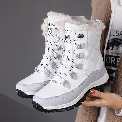 Unisex Warm Fur Lined Flat Snow Boots