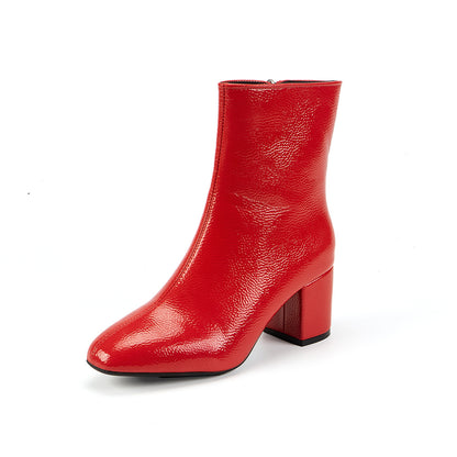 High Heels Short Boots Women's Mid-Calf
