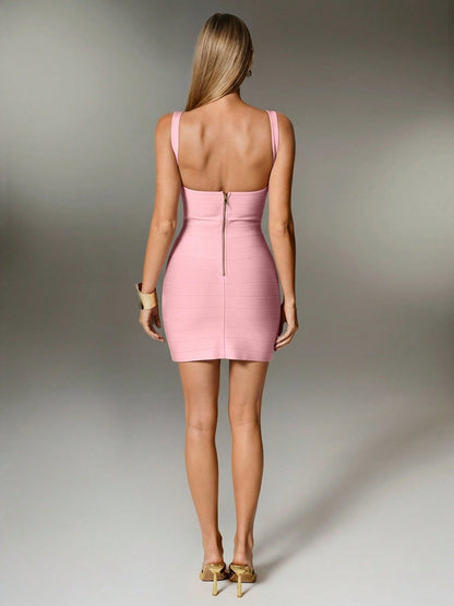Slim Fit Bandage Dress Sleeveless Bodycon Short Skirt