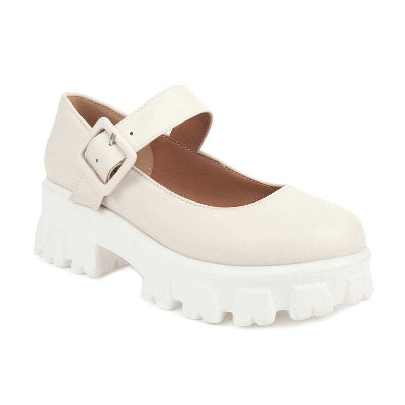 Retro Mary Jane Chunky Heel Women Shoes