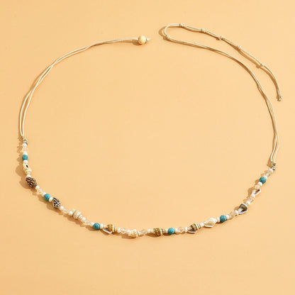 Fashion Beach Body Chain with Shells and Pearls
