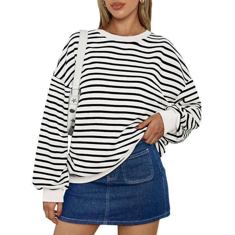 Oversized Striped Long Sleeve Dress