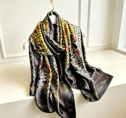 Women's Lijin Satin Scarf Floral Print Shawl