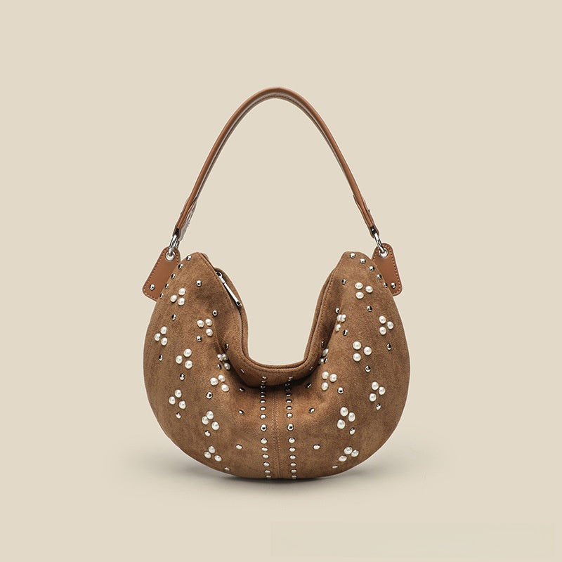 Deerskin Crescent underarm one-shoulder tote bag