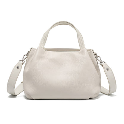 Womens Pleated Cowhide Crossbody Tote Bag
