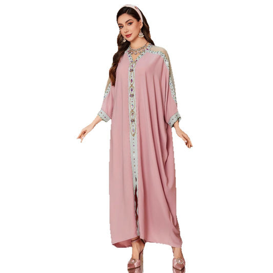 Losvallend Jurk Met Mesh Kralen En Vleermuismouwen