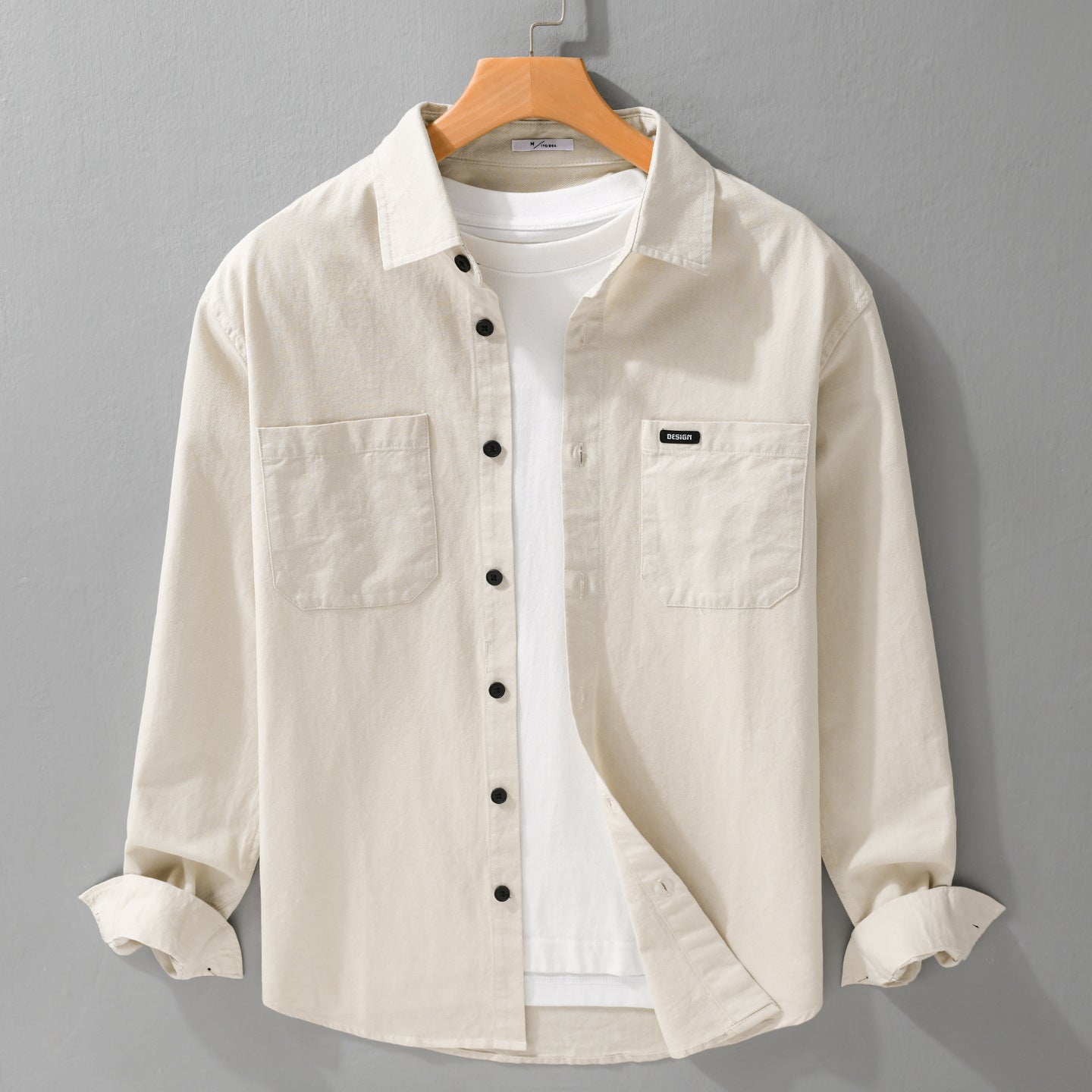 Long-sleeved men's casual cotton shirt