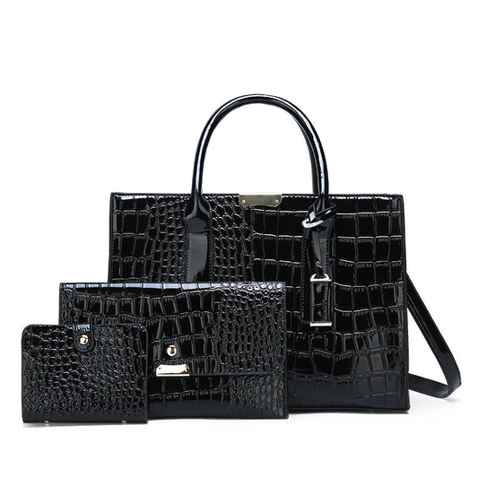 Embossed Bag Three-piece Shoulder Bag Crossbody Handbag