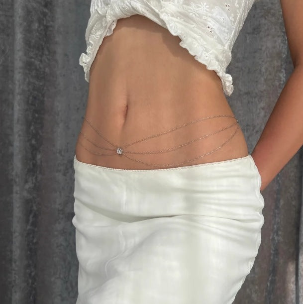 Layered Rhinestone Body Chain Jewelry