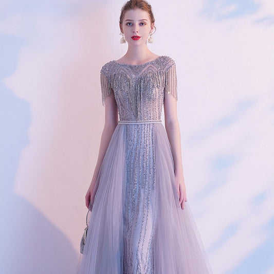 Zware luxe beroemdheid lange avondjurk Europees