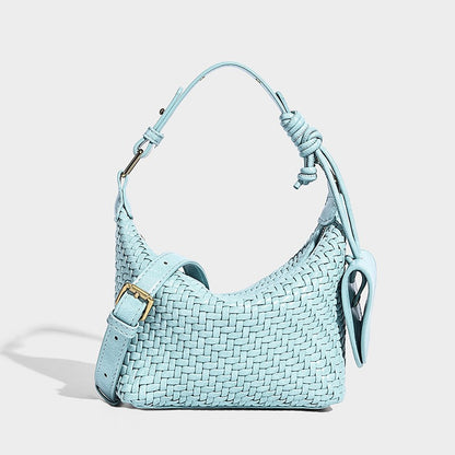 Hand-Woven PU Leather Crossbody Bag