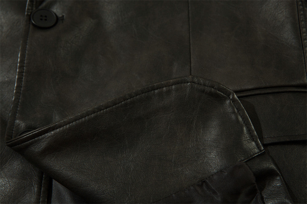 Amerikaans effen PU-leren colbert voor heren