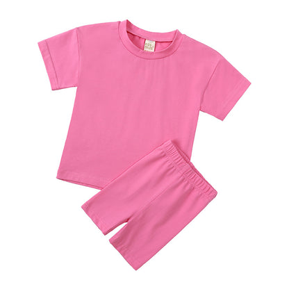 Childrens Cotton Short Sleeve Top and Shorts Set