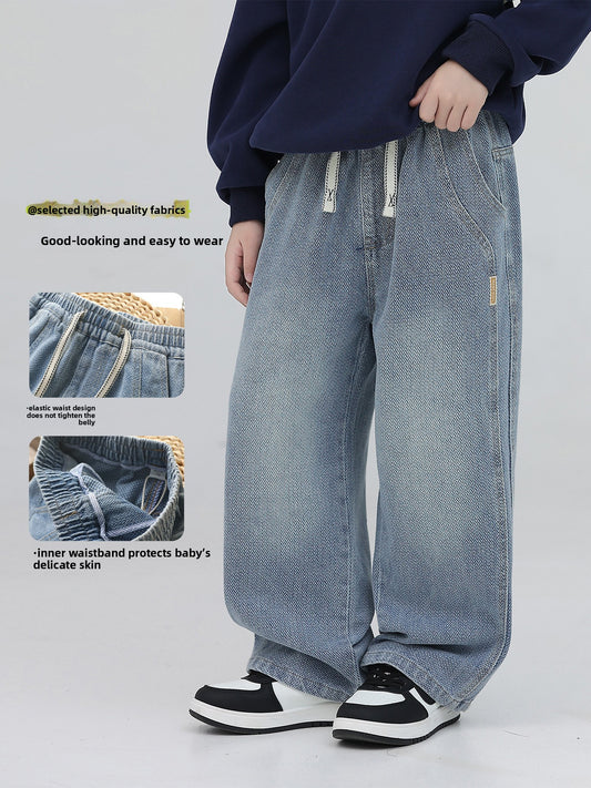 Boys Loose Straight Denim Pants