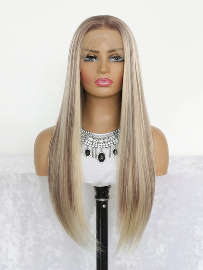 13x4 Lace Front Synthetic Wig Ombre Brown Blonde