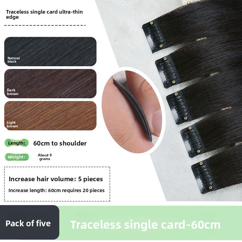 Real human hair invisible clip-ins without any trace 1 pcs or 5 pcs