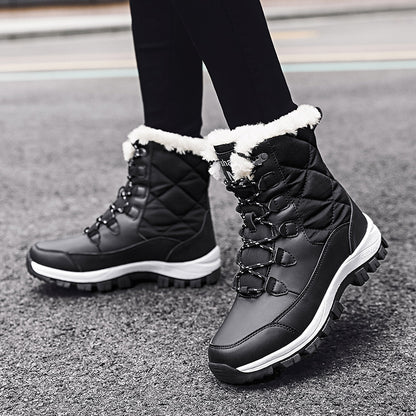 Womens Warm Fleece-Lined Winter Snow Boots