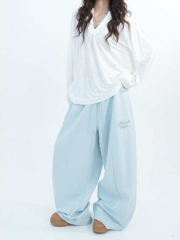 Floor-Length Drawstring Pants