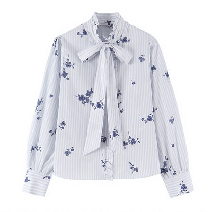 Womens Plaid Bow Tie Shirt