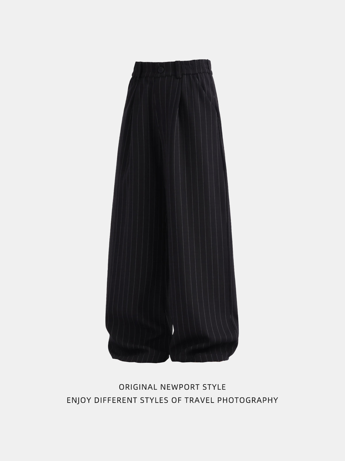 Men's Vintage Striped Drapey Loose Casual Straight-Leg Trousers
