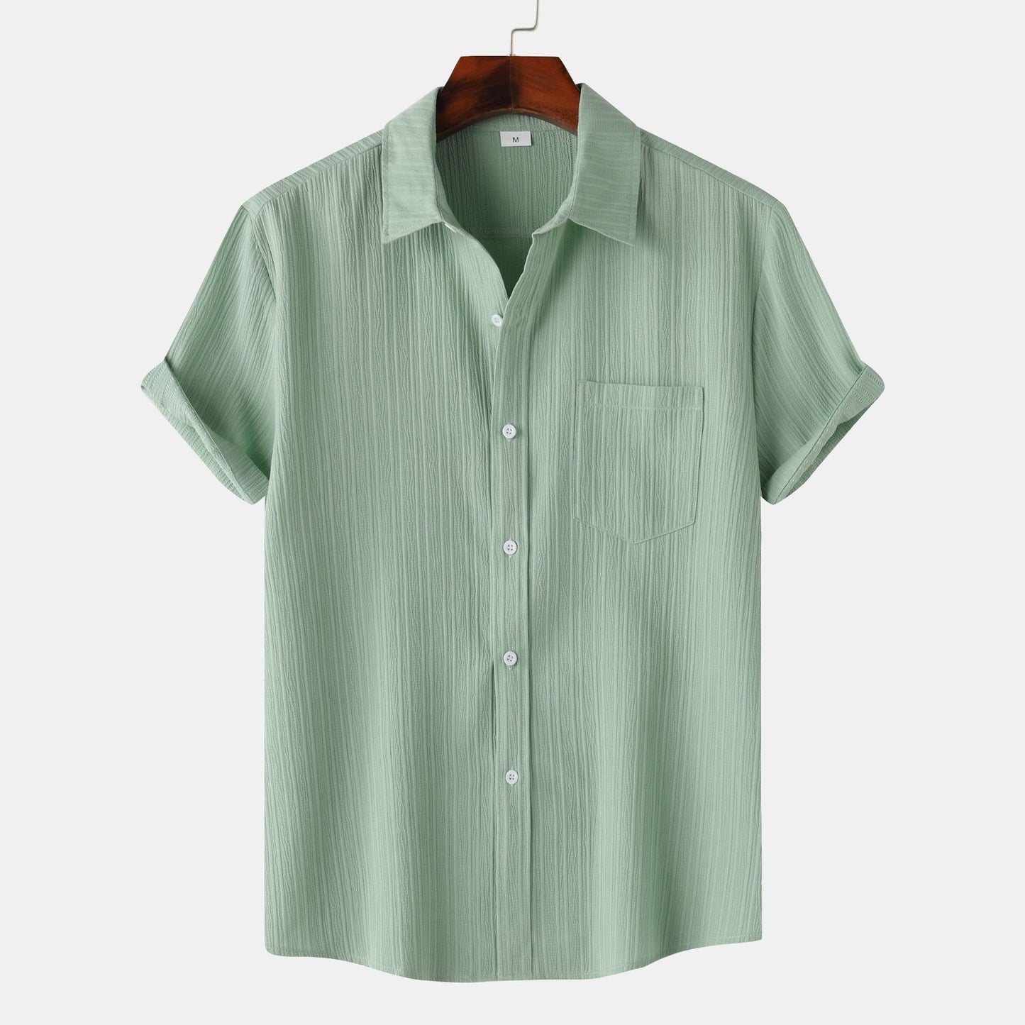 Mens Short Sleeve Lapel Shirt