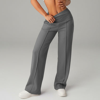 High Waisted Wide Leg Sports Trousers