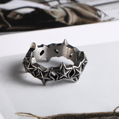 Five-Pointed Star Titanium Steel Fashion Ring