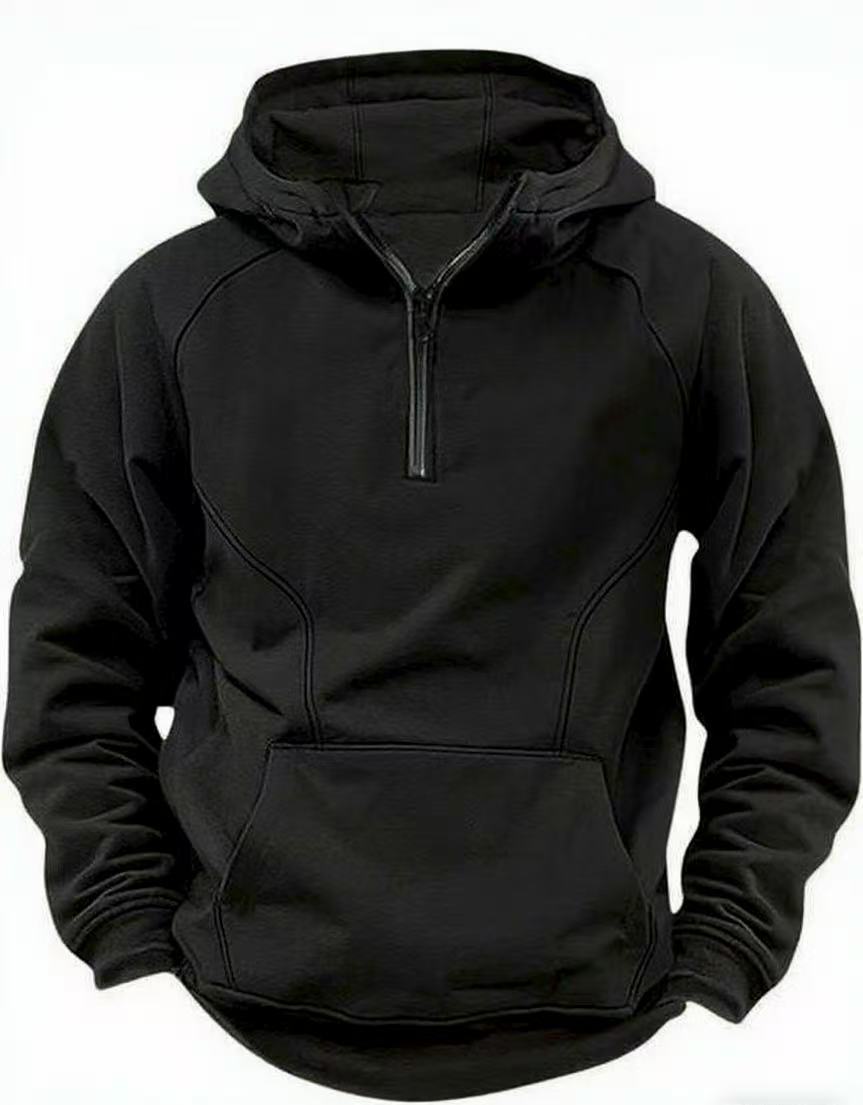 Mens Retro Hooded Zipper Jacket