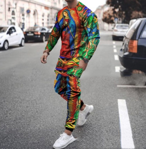 Ronde hals T-shirt Lange mouwen Sportbroek Tweedelige set