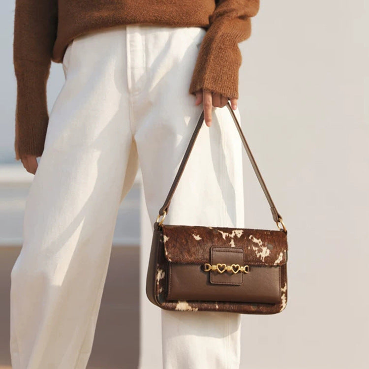 Vintage Baguette Trendy Schoudertas Van Echt Paardenhaar