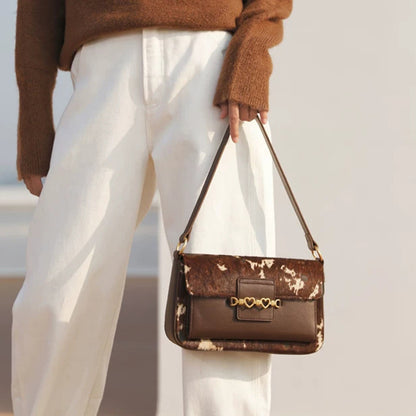 Vintage Baguette Trendy Schoudertas Van Echt Paardenhaar