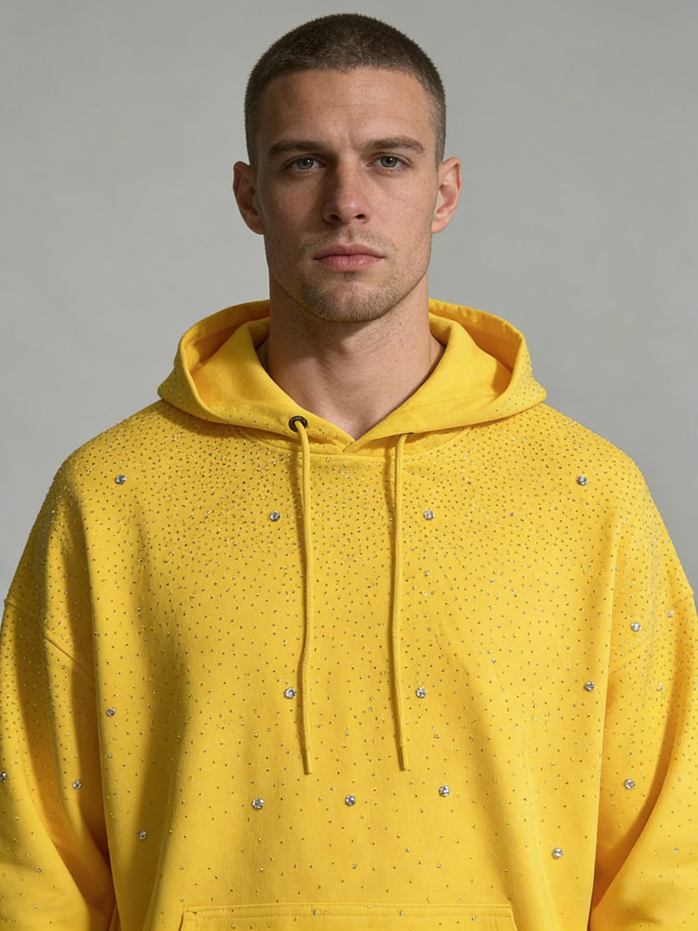 Rhinestone Starry Sky Zip-Up Hoodie