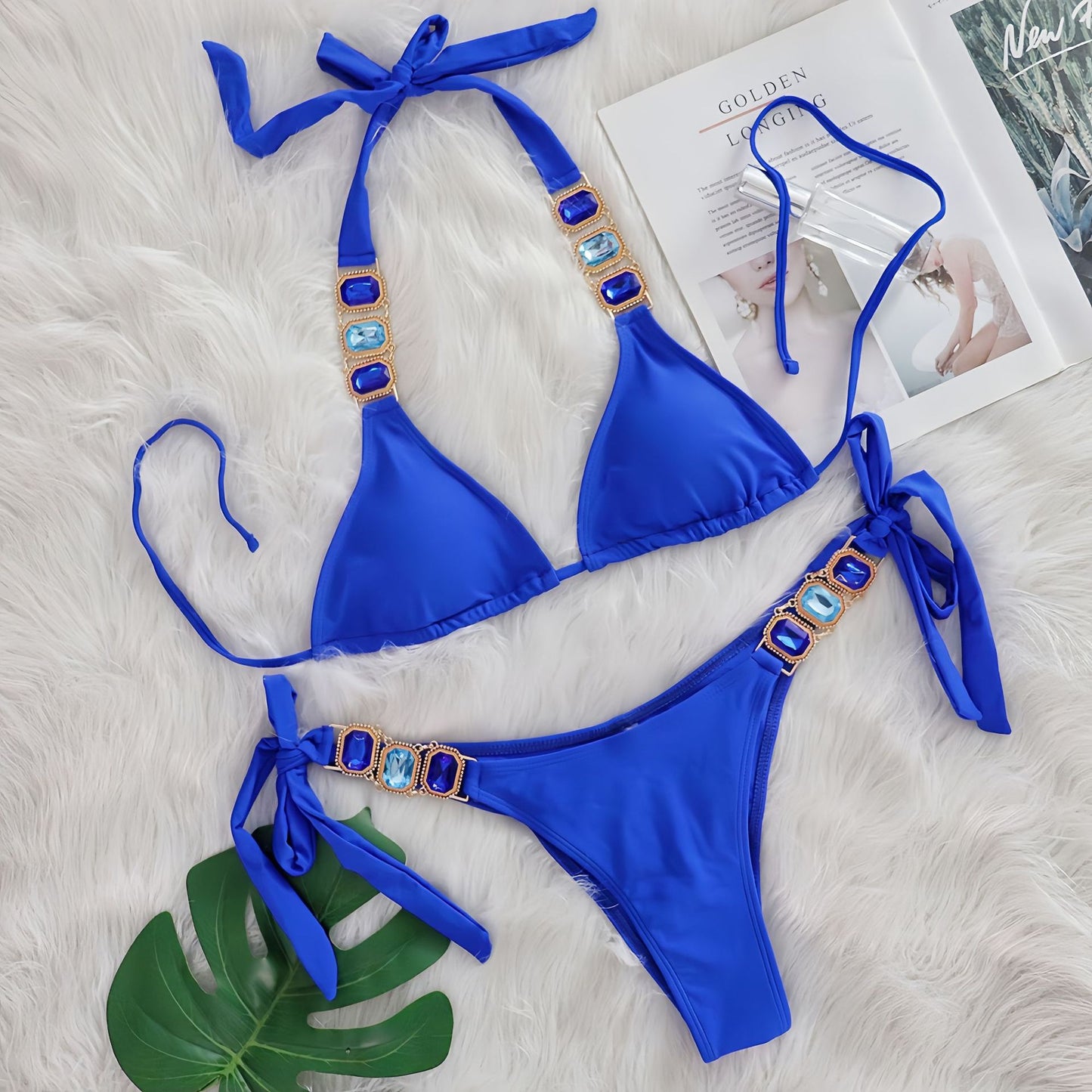 Crystal Diamond Bikini Two Piece Swimsuit