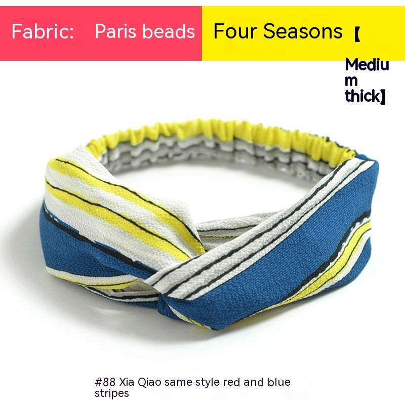 Elastische gekruiste chiffon hoofdband in Boheemse stijl