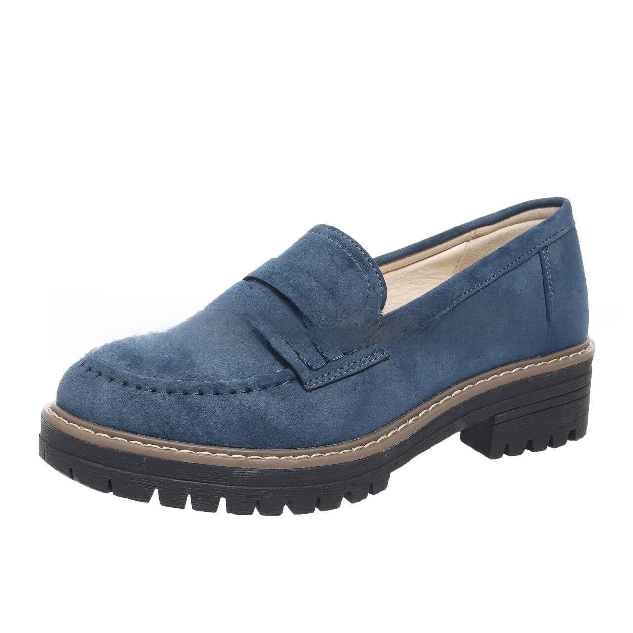 Dames loafers met dikke hak