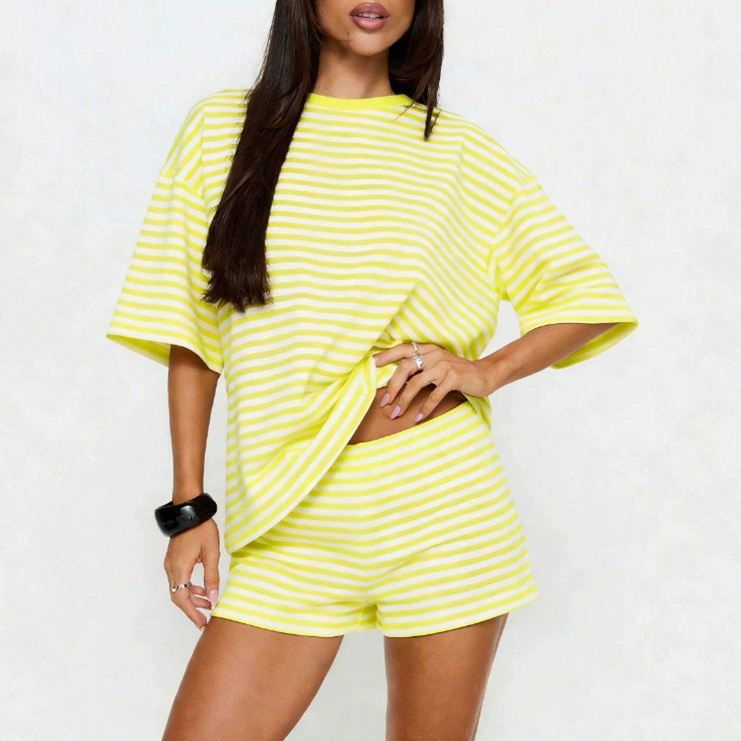Women's Casual Short Sleeve T-Shirt and Shorts Set