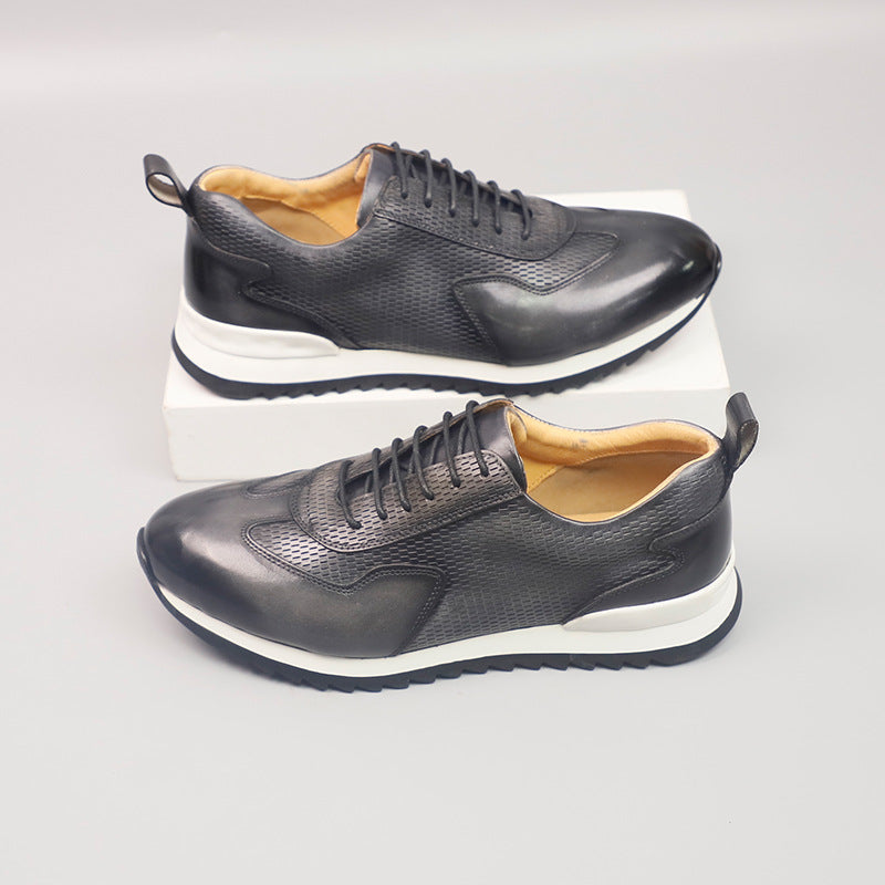First-Layer Cowhide High-End Business Leather Shoes for Men, British Style Genuine Leather Men's Leather Shoes, Casual Moral Training Shoes, Increased Height and Non-Slip