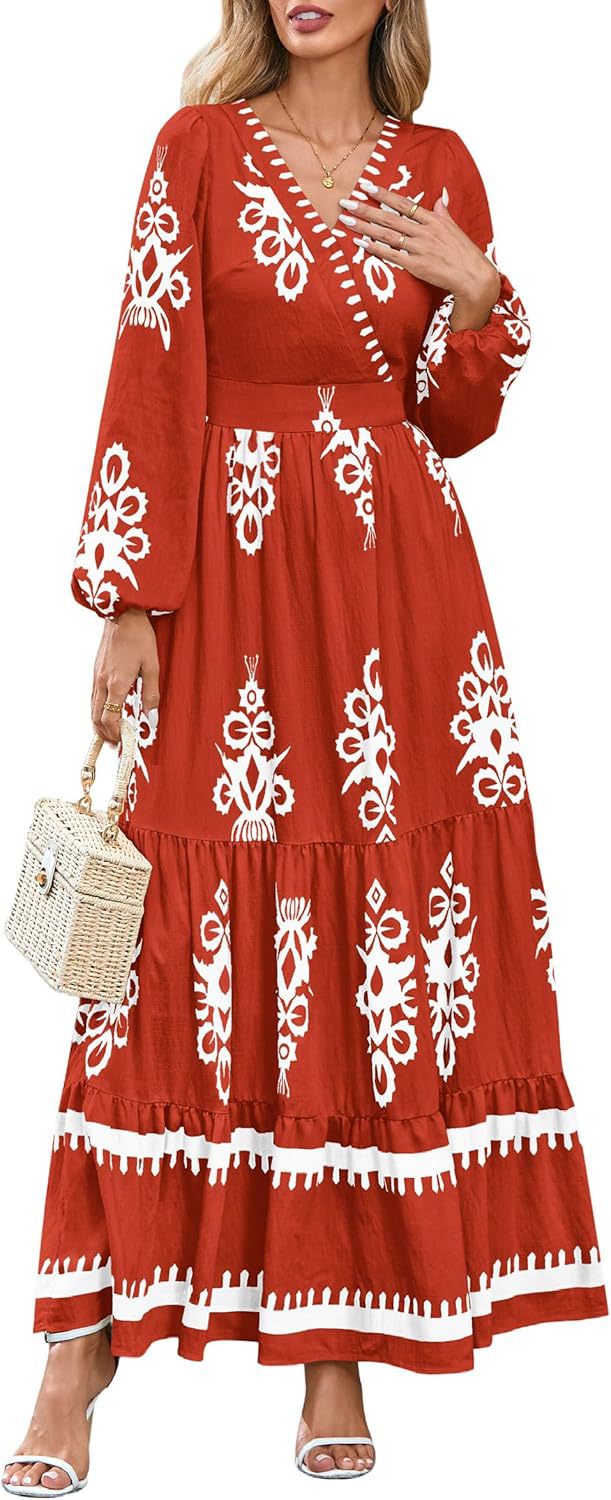 Bohemian Floral Long Sleeve Dress