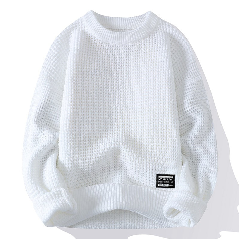 Men's Vintage Chunky Knit Pullover Round Neck Sweater