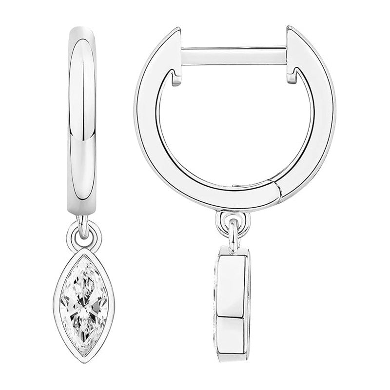 Brass Electroplated Zircon Stud Earrings
