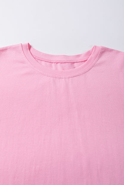Cropped T-shirt met franjes pailletten en korte mouwen