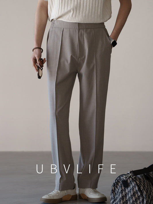 Mens Wool Blend Casual Trousers