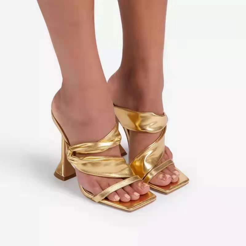 Women Square Toe High Heel Sandals