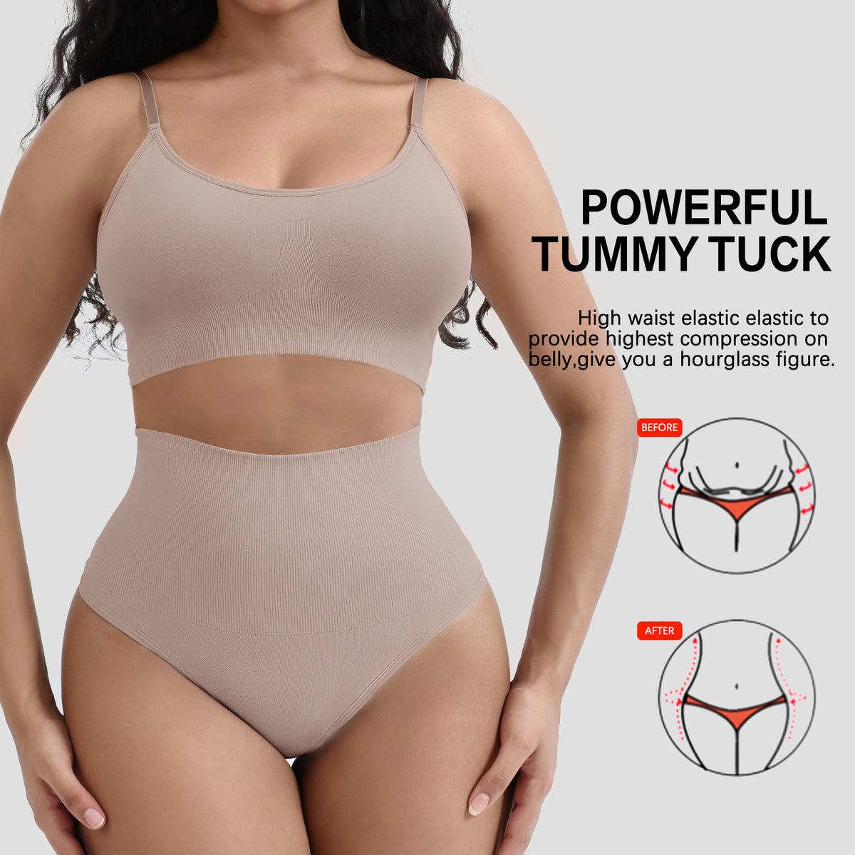 Wireless U-Back Lingerie Set with Tummy Control