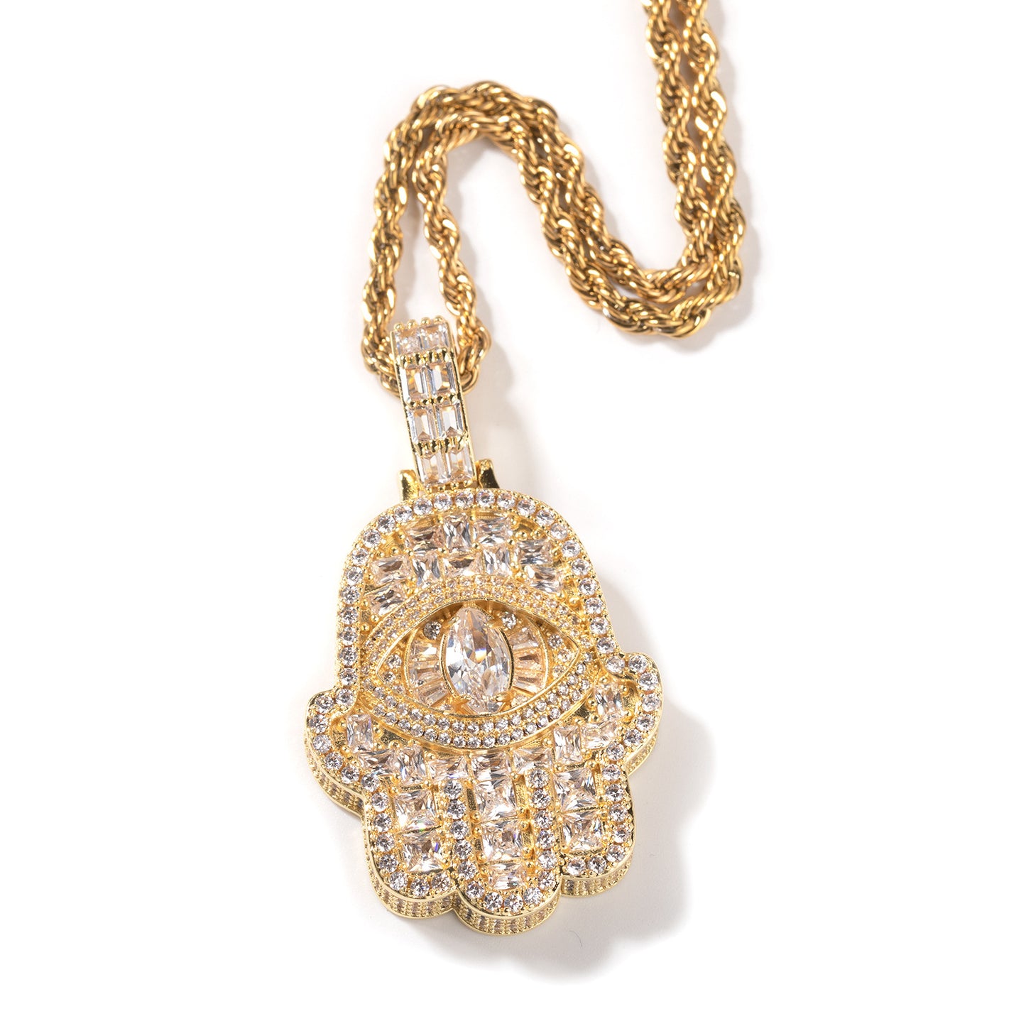 Full-diamond zircon necklace